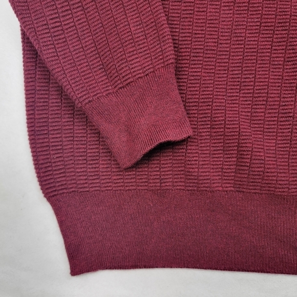NWT Jeremy Argyle NYC wool blend heavy fair labor burgundy henley B22 - Picture 3 of 6
